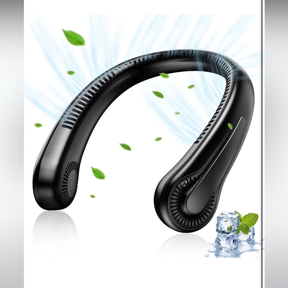 NineDan Portable Neck Fan, 6000 mAh,3 Speeds Wearable Fan Neck